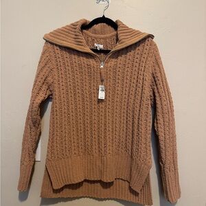 Cozy Tan Cable Knit Sweater
